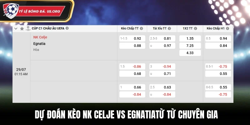 Dự đoán kèo cá cược cho NK Celje vs Egnatia từ chuyên gia